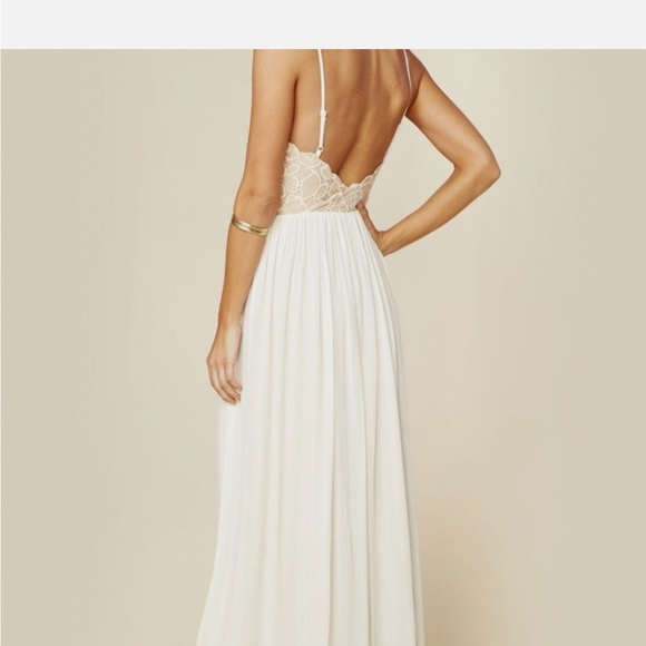 Tularosa Ivory Lace Bodice Spaghetti-Strap Maxi Dress - Picture 2 of 7